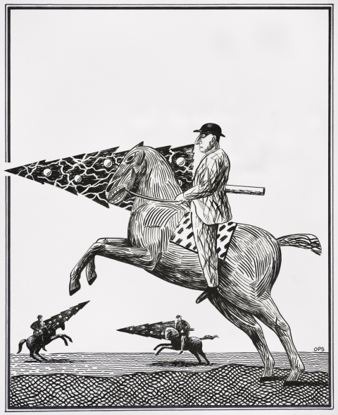 075 6323-1 OPS, Sin título, ca. 1985, obra en papel, 44,8 x 36,6 cm